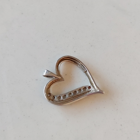 DJC 925 sterling silver cubic zerconia heart pendant - Picture 4 of 7